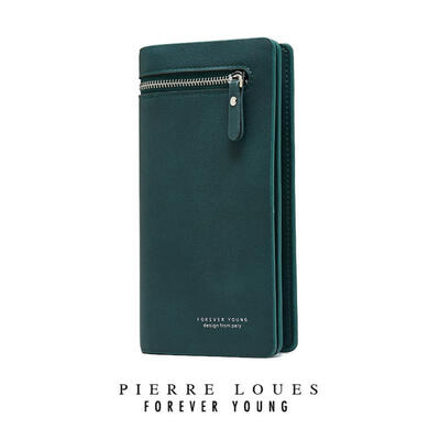 

Solid Color Zipper Wallet Large Capacity PU Leather Wallets Long Card Holder Purse