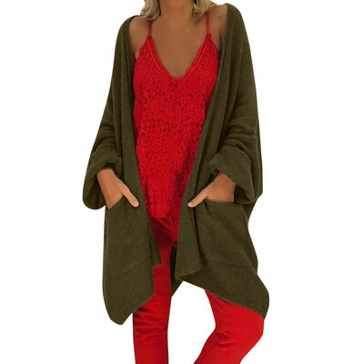 

Toponeto Womens Sexy Solid Long Sleeve Fashion Cardigan Coat Tops With Pocket