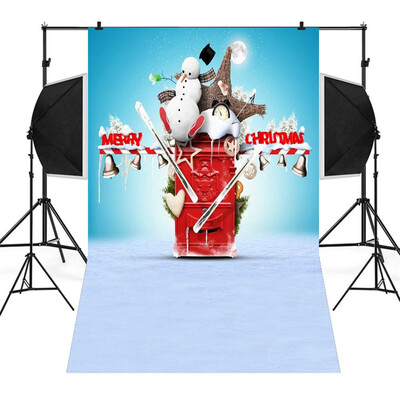 

Toponeto Christmas Backdrops Snowman Vinyl 3x5FT Lantern Background Photography Studio