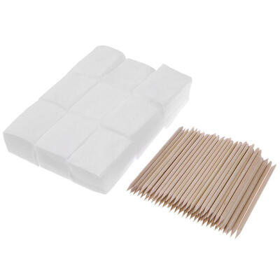 

100pcs Orange Wood Sticks900pcs Manicure Towels Cuticle Pusher Care Tools