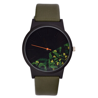 

RM Fashion Simple Without Scale casual Floral Print Dial Belt Quartz Female Watch