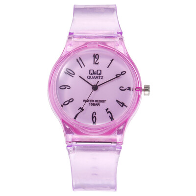 

RM Transparent QQ Watch Student Harajuku Watch Pure Color Delicate Carry NA4605