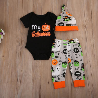 

Cute Newborn Baby Boys Girls Suits Fashion Hallowee Romper Pants Leggings Outfits Clothes