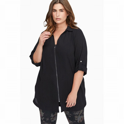 

Chiffon shirt Womens large size loose shirt coat