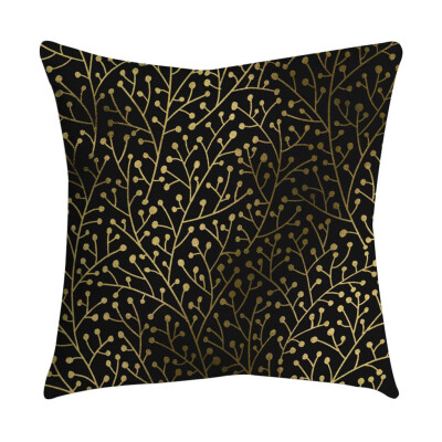 

〖Follure〗Rose Black Gold Cushion Cover Square Pillowcase Home Decoratio