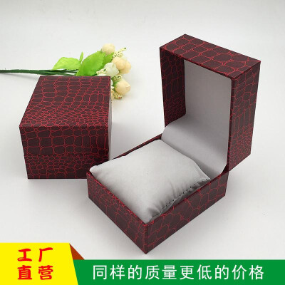 

Wholesale watch box snakeskin plastic watch box spring flip watch gift box black