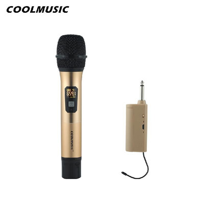 

COOLMUSIC 10 Channels UHF Microphones Handhel Portable Mic with Mini Receiver Wireless Microphone System for Live Show Karaoke Spe