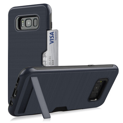 

Hybrid Bumper Case Samsung Galaxy S8 S8 Plus Card Holder Stand Cover Samsung Galaxy S8 Plus s8plus SM-G955FD SM-G955F Armor Case
