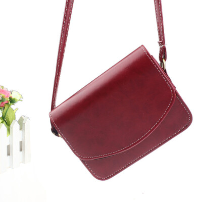 

Women PU Leather Shoulder Bag Solid Mini Casual Crossbody Bags Retro Messenger Bags Handbag Small Square Pack T10