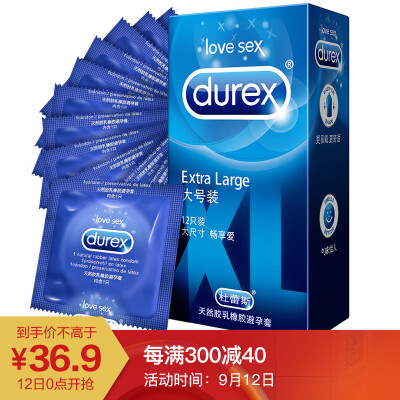 

Durex Condom Condom Slim Large 12 Pack Adult Family Planning Supplies Mens Set Durex