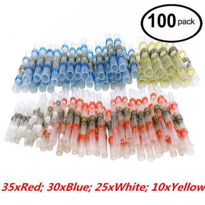 

〖Follure〗100PCS Solder Sleeve Heat Shrink Butt Waterproof 26-10 AWG Wire Splice