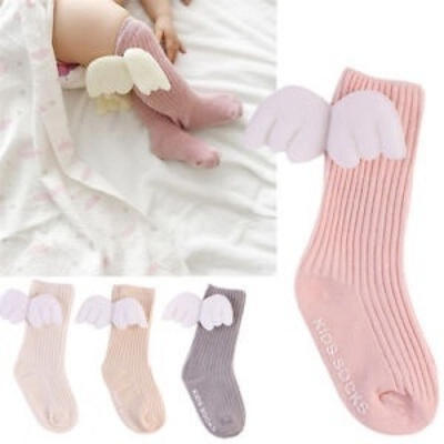 

Baby Kids Toddler Girl Ruffles Soft Knee High Leg Warmer Angel Wings Socks Super