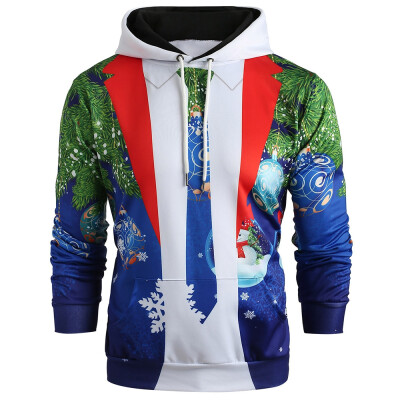 

Christmas Tie Costume Snowman Ball Print Hoodie