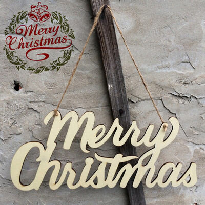 

Tailored Happy Christmas Wooden Letter Pendant Door Decorations Hanging Party Decoration