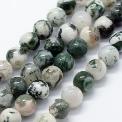 

Natural Tree Agate Beads Strands Round 8mm Hole 08mm about 47pcsstrand 1535"39cm