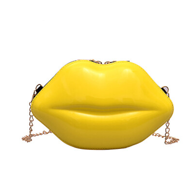 

Sexy Lips Shaped Shoulder Bag Women PU Leather Chain Handbag Purse Clutch Bags Small Crossbody Bag Bolsa T20