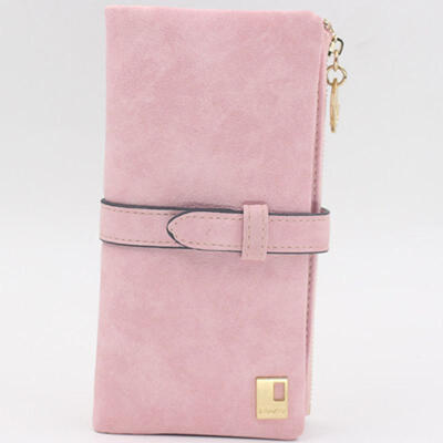 

Women Long Section Fashion Wild Simple Wallet Zipper Hasp Long Section Matte Solid Coin Purse