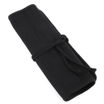 

Greensen Handmade Canvas Student Pen Case Roll Up Drawing Sketch Pouch Pencil Bag Black