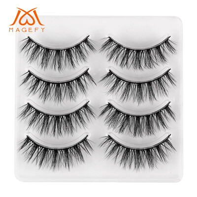 

Gobestart 4Pair Luxury 3D False Lashes Fluffy Strip Eyelashes Long Natural Party