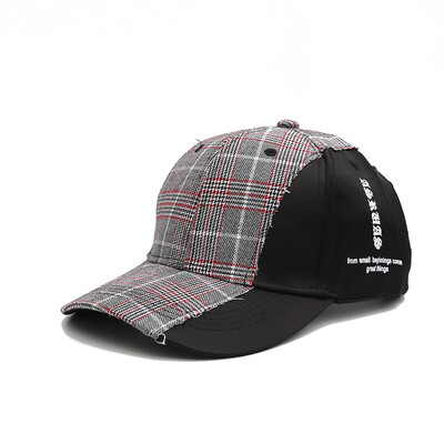 

Hat lady color plaid baseball cap Korean version leisure 100 duck tongue cap outdoor sports sunshade cap