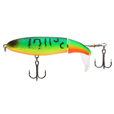 

Lixada 4 inch 13g Topwater Popper Fishing Lure Floating Artificial Hard Bait with Rotating Tail Treble Hooks