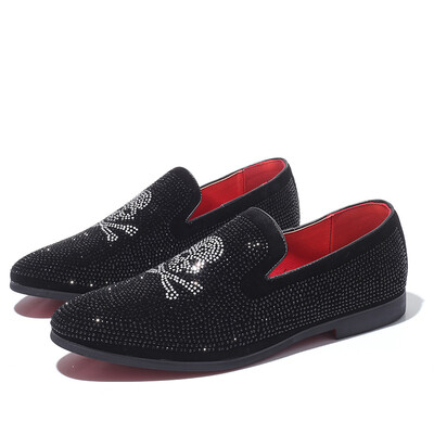 

Male rhinestone youth set foot casual flat shoes