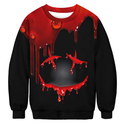 

Toponeto Mens Casual Scary Halloween 3D Print Party Long Sleeve Hoodie Top Blouse