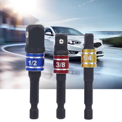 

Greensen 3 Pcs Red Yellow Blue CR-V Steel Socket Adapter Bar Extension Rod 12 38 14