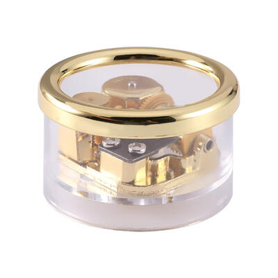 

Acrylic Round Shaped Transparent Wind-up Clockwork Music Box Toy DIY Gift