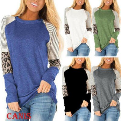 

Women Striped Long Sleeve T Shirt Casual Pullover Long Tops Sweatshirt Blouse