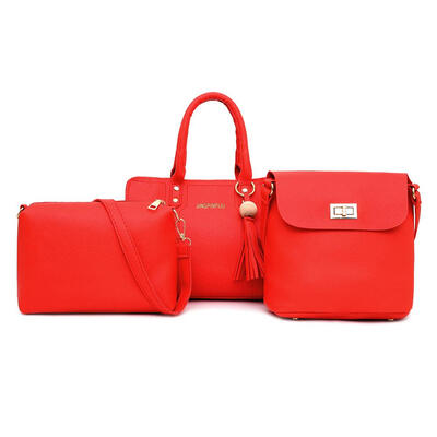 

3pcsset Solid Color Shoulder Handbags PU Leather Totes Women Crossbody Bag