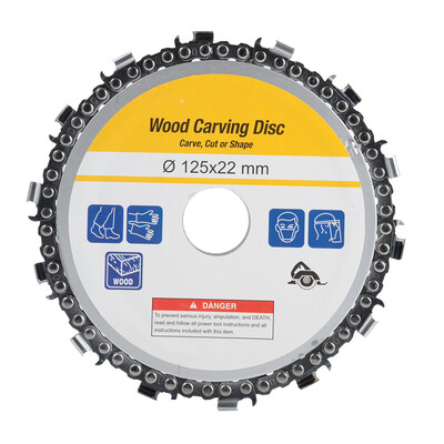 

5 inch 14 Tooth Woodworking Chain Plate Carving Disc for Angle Grinder