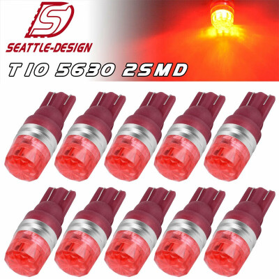

10x Red T10 5630 LED Backup Reserve Dome Map Interior Light Bulb 168 192 194 921