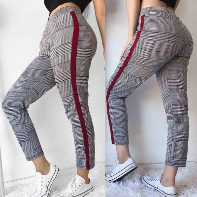 

Tailored Women Lattice Striped Pants Women Sports Casual Pants