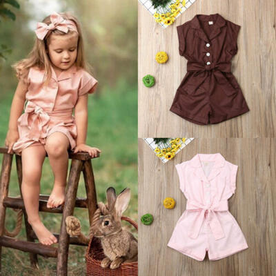

US Newborn Baby Girl Sleeveless Bow Romper Jumpsuit Bodysuit Outfit Clothes Sets
