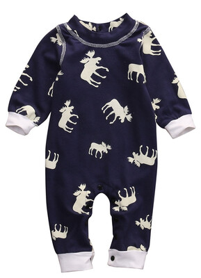 

Christmas Newborn Baby Boy Moose Romper Bodysuit One-pieces Outfits Clothes