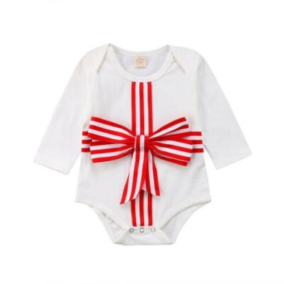 

Toddler Baby Girl Boy Long Sleeve Bowknot Gift Romper Jumpsuit Outfits Clothes