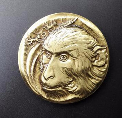 

60mm The Year OF Monkey Bimetallic Bronze Copper Medal Nanjin Mint coin China