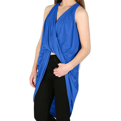 

Nomeni Womens Ladies Drape V Neck Wrap Cross Fold Twisted Dress T Shirt Top