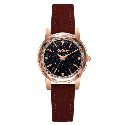 

High Quality Women Watches Starry Sky Irregular Dial Ladies Quartz Wristwatch Rhinestone Leather Strap Clock Gift Montre Femme5