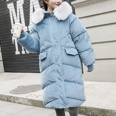 

Toponeto Fashion Women Winter Warm Cotton Hooded Winter Long-Sleeved Overcoat