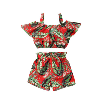 

Kids Baby Girls Summer Clothes Off Shoulder Vest Tank Top Shorts Pants 2PCS Set