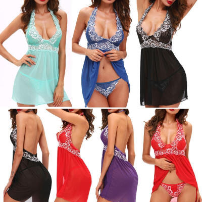 

New Lingerie Lace Dress Babydoll Women&39s Underwear Nightwear Sleepwear G-string