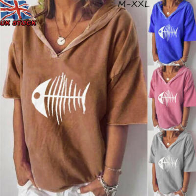 

Womens V Neck T Shirts Ladies Loose Short Sleeve Summer Basic Tee Pullover Tops