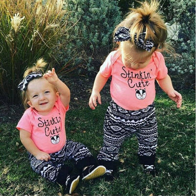 

2pcs Newborn Toddler Infant Baby Kids Girl Clothes T-shirt TopsPants Outfit Set