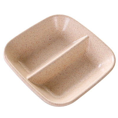 

14PCS Wheat Straw 2 Holder Shape Small Plates Food Snack Dish Sauce Plate