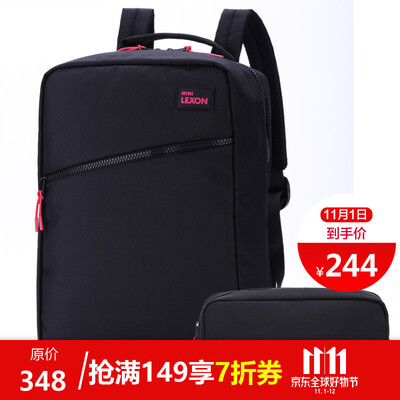 

French Le Shang LEXON backpack computer backpack casual laptop bag 12133 inch shoulder computer bag female bag travel wash bag black