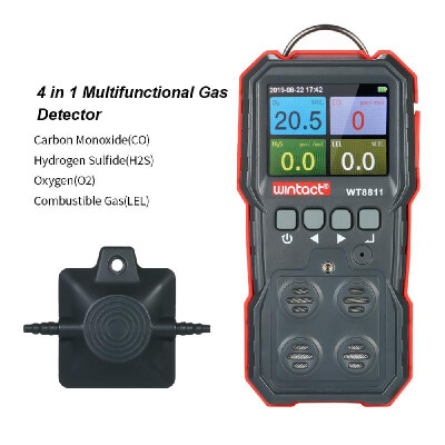 

wintact Industrial Digital Handheld 4 in 1 Gas Carbon Monoxide Detector Oxygen Combustible Gas H2S Tester with 120000 Data Logging