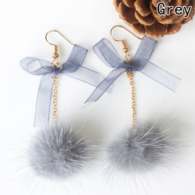

2 Fashionable New Style Earrings Hairpin Sweet Bow Long Earrings Dangle Jewelry