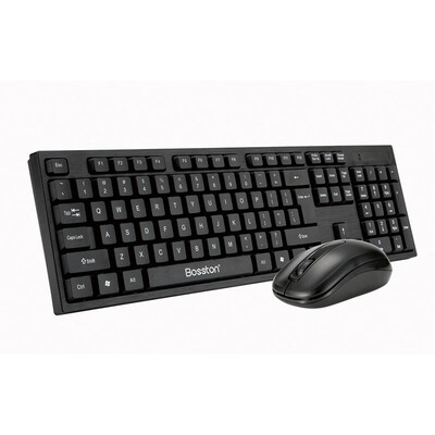 

Bosston Wireless Keyboard&Mouse 24GHz Ultra thin Bluetooth Keyboards with Receiver for PC Laptop Support iOS Windows